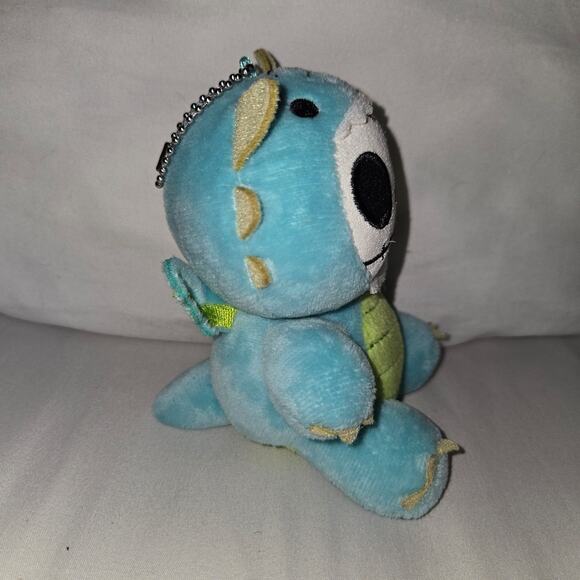 Ebros Small Furry Bones Skeleton Teal Scorchie Wyrmling Dragon Plush Toy 5" - Picture 5 of 10
